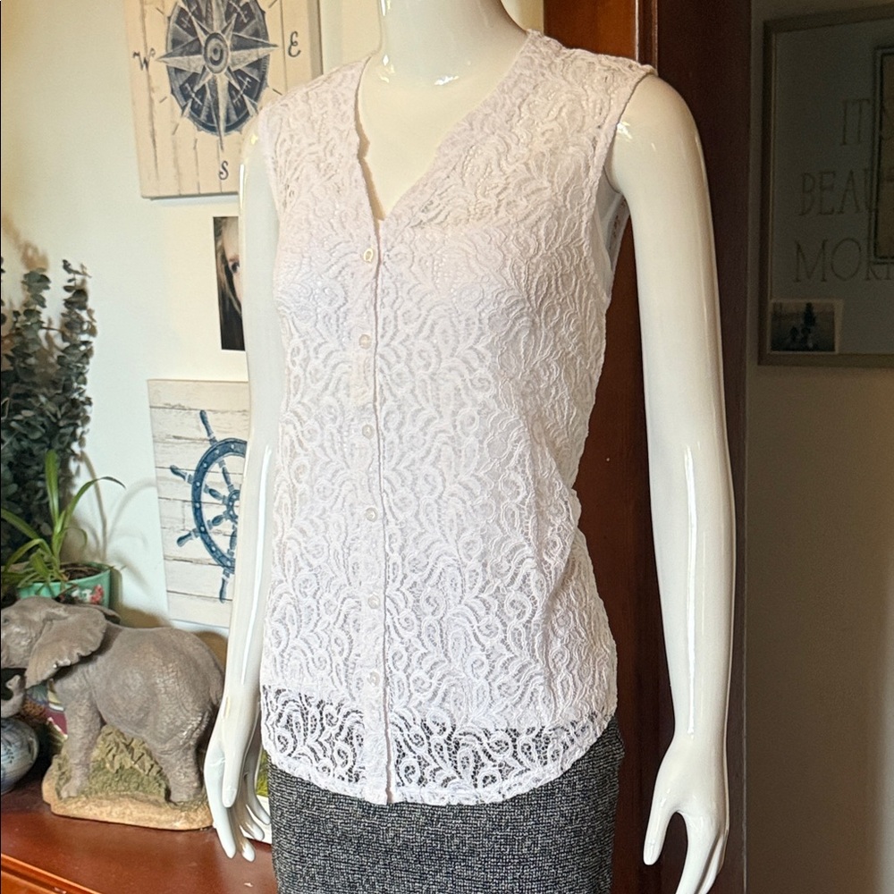NWT northern reflections size small Elegant White Lace Sleeveless Top 2pc
